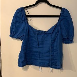 Royal Blue Puff Sleeve Top